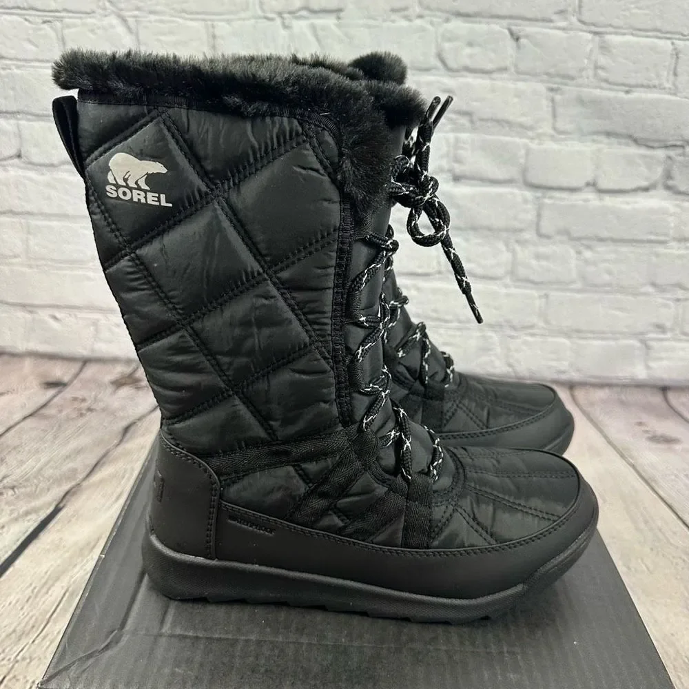 Sorel Whitney II Tall Lace Up Boot Waterproof & Insulated Black 6.5 NEW - Picture 3 of 9